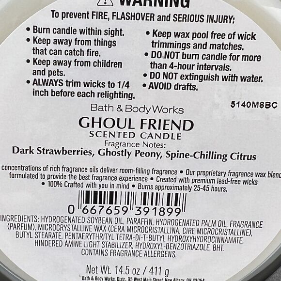 Bath & Body Works Halloween 2025 GHOUL FRIEND 3-Wick Candle 14.5 oz Gothic Gifts - Picture 8 of 9